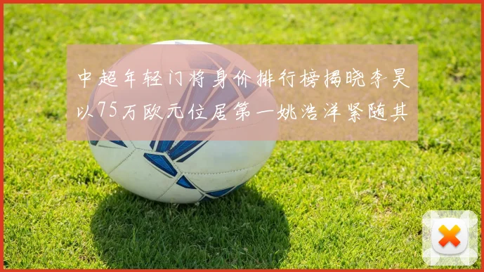中超年轻门将身价排行榜揭晓李昊以75万欧元位居第一姚浩洋紧随其后
